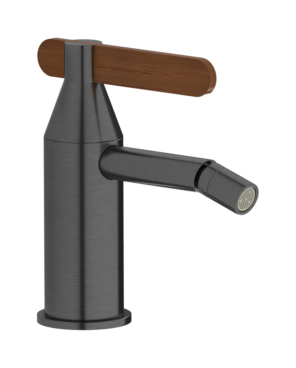 Смеситель для биде на 1 отверстие в комплекте с донным клапаном. WE ARE IB oh407cc Brushed Black Chrome Soho