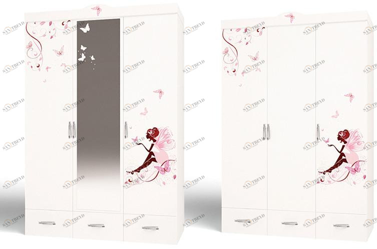 Шкаф ABC-KING 3х дверный Фея без зеркала со стразами Сваровски 4631147959669