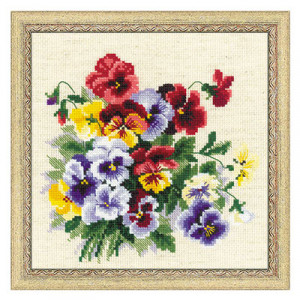 1516 Набор для вышивания Пестрые анютки 20 х 20 см RIOLIS Сотвори Сама