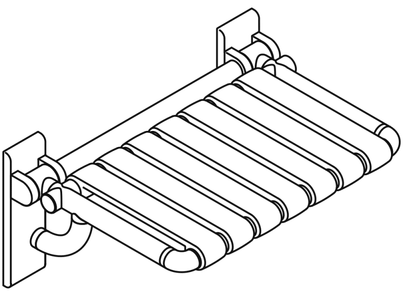 801.51BUS440 Складное сиденье для душа, прямоугольное (ada) HEWI USA Produkte  - Вид №6