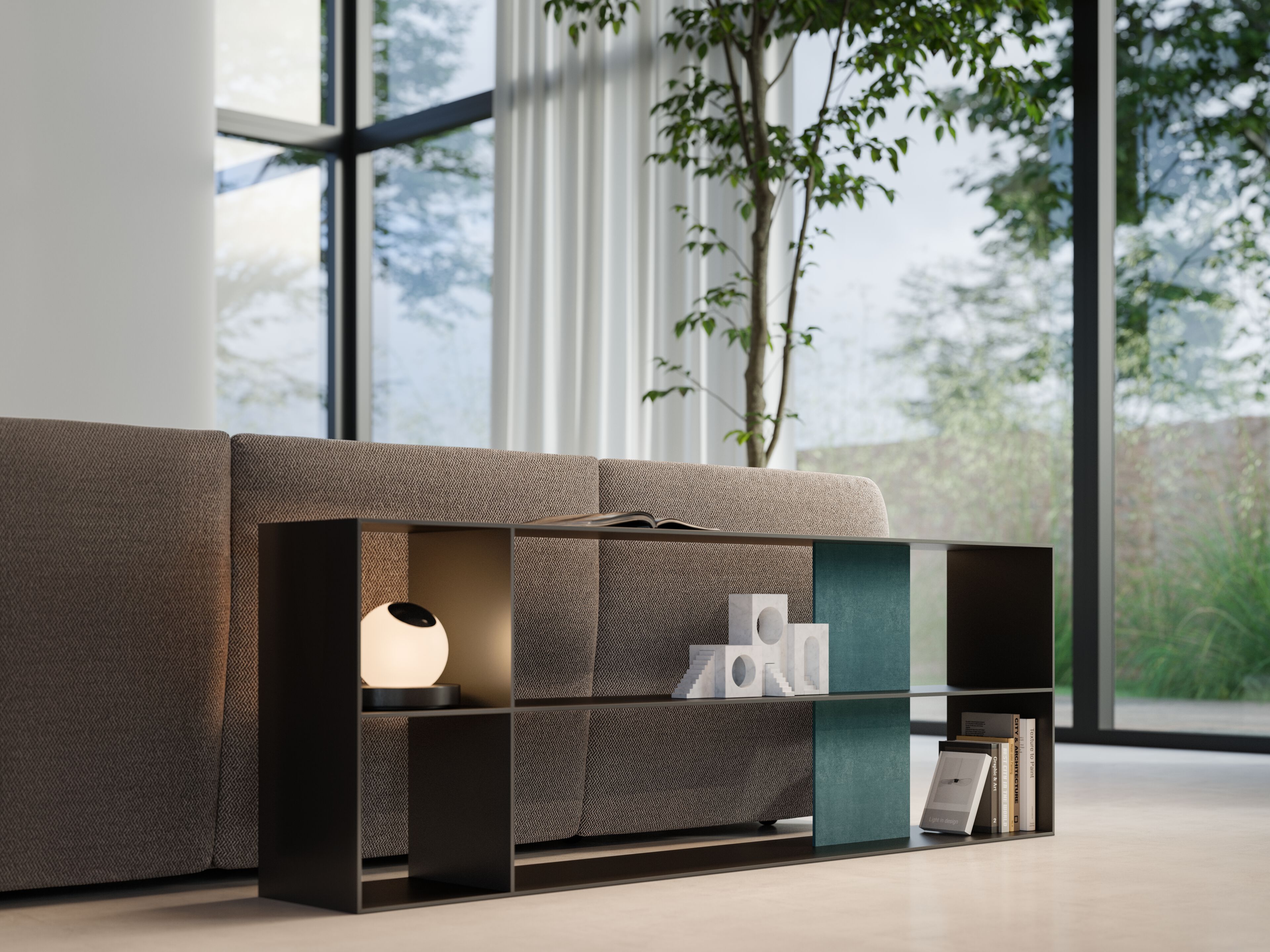 Отдельно стоящий книжный шкаф из окрашенного металла Busnelli KÔZO ARCH-00006501 - Вид №1