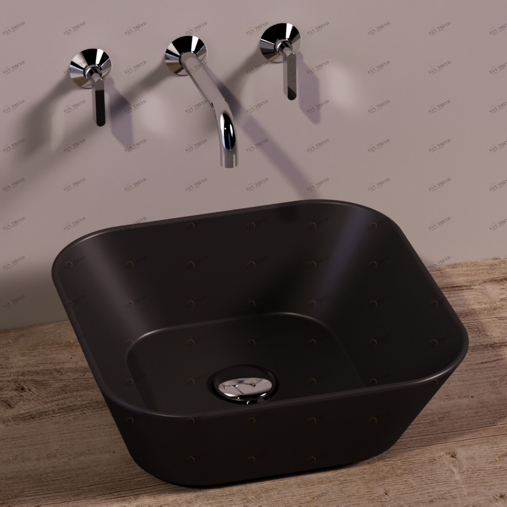 WA03NEROMATT Накладная раковина на столешницу  квадратная Simas 