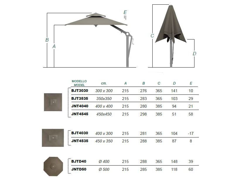 Зонтик с боковым полюсом Ombrellificio Poggesi JOINT ARCH-00079026 - Вид №11