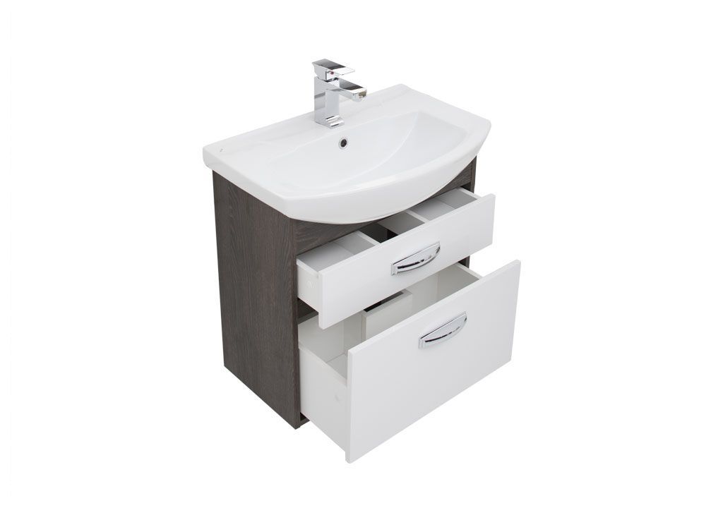 Мебель для ванной Aquanet Грейс 65 дуб кантербери/белый (2 ящика) 00198807 - Вид №3