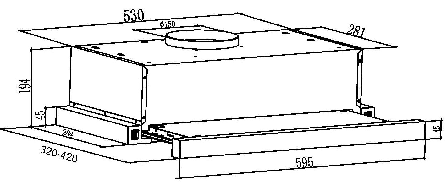 9285980 Вытяжка телескопическая SCHTOFF TF-5260 GWH белый/белый STDN-0055083 - Вид №2
