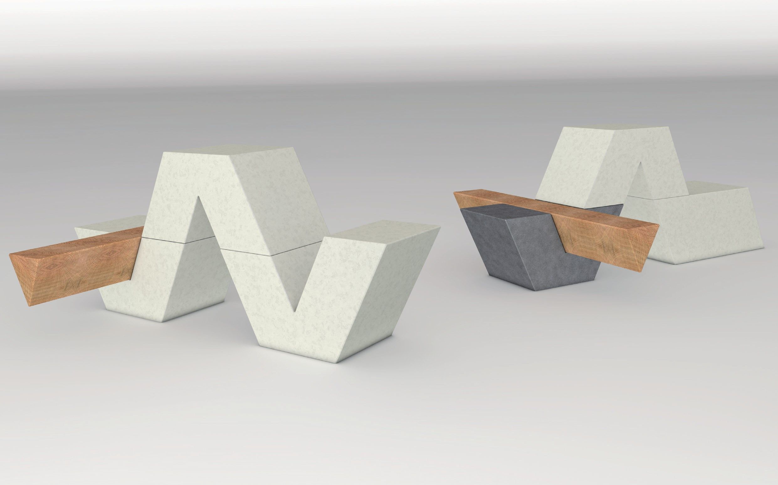 Скамья без спинки Viscio Urban Design наоборот ARCH-00151018 - Вид №3