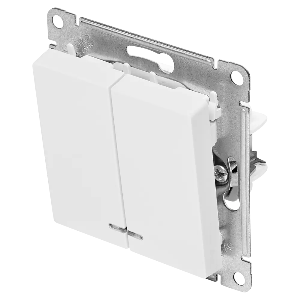Выключатель встраиваемый Systeme Electric AtlasDesign 2 клавиши с подсветкой цвет белый 89457339 STLM-2095894