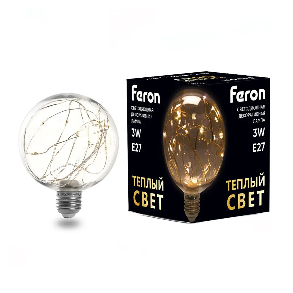 Лампа светодиодная Feron E27 LB-382 230 В 3 Вт шар 250 Лм желтый цвет света 85499853 STLM-2124597  - Вид №3