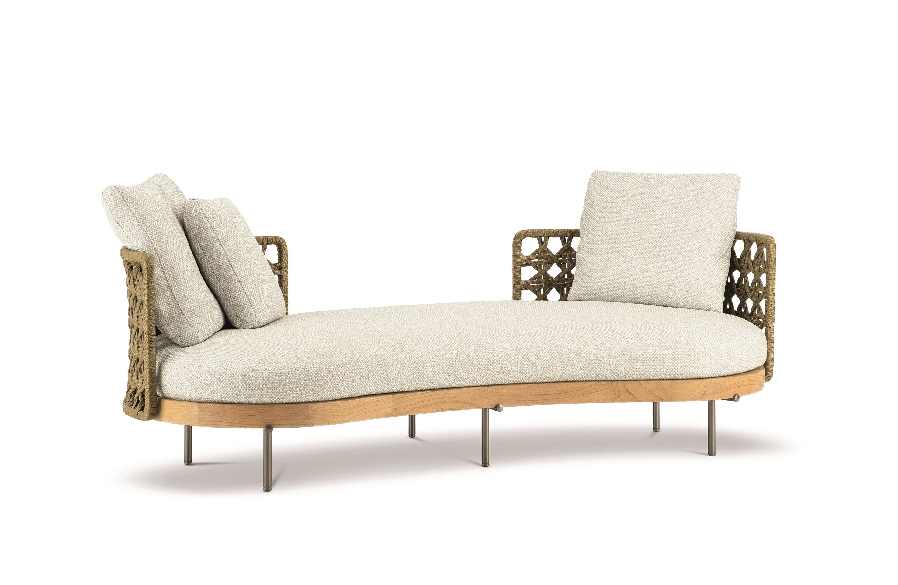 Изогнутый открытый диван со спинкой из плетеной веревки Minotti Torii Nest Outdoor ARCH-00107311 - Вид №2