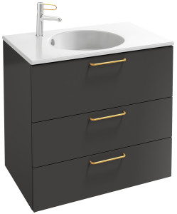 EB2532-R8-NR4 Тумба под столешницу 80 см, 3 ящика, золотая ручка JACOB DELAFON ODÉON RIVE GAUCHE
