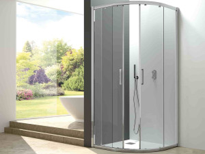 Алюминиевый и стеклянный угловой полукруглый душ с раздвижной дверью