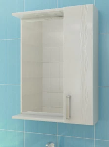 Зеркало Atlantic 1-600 правый, со спотом600⨉150⨉700 мм белый