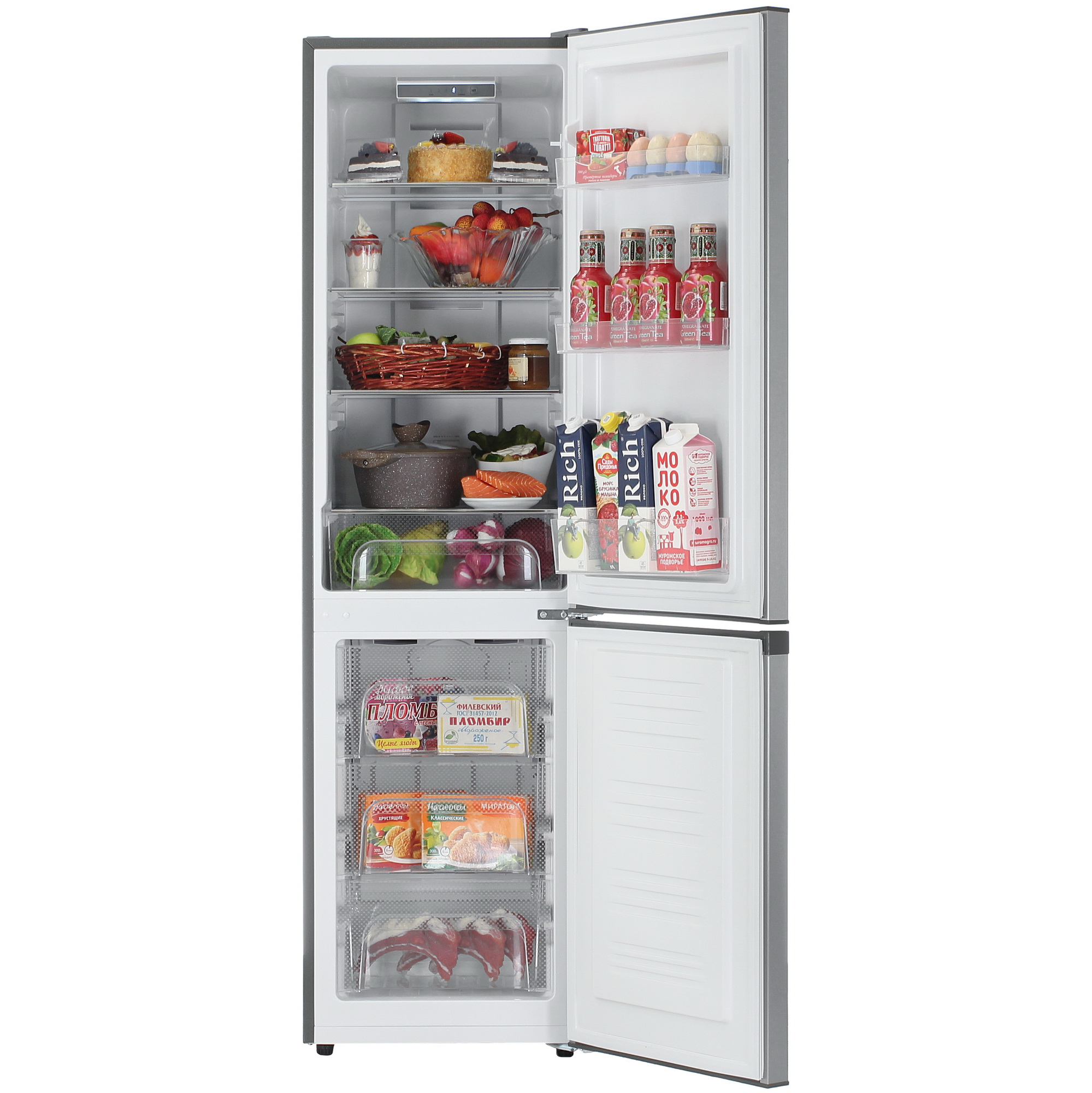 9131516 Холодильник с морозильником   KRAFT KF-NF282X серый STDN-0058643 - Вид №5
