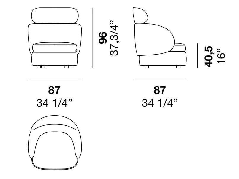 Тканевое кресло с подголовником Alf DaFrè Sobi ARCH-00080331 - Вид №2