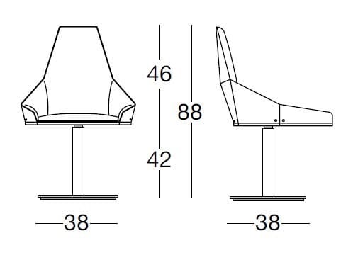 Кожаный мягкий поворотный стул Longhi Loveluxe ARCH-00116678 - Вид №2