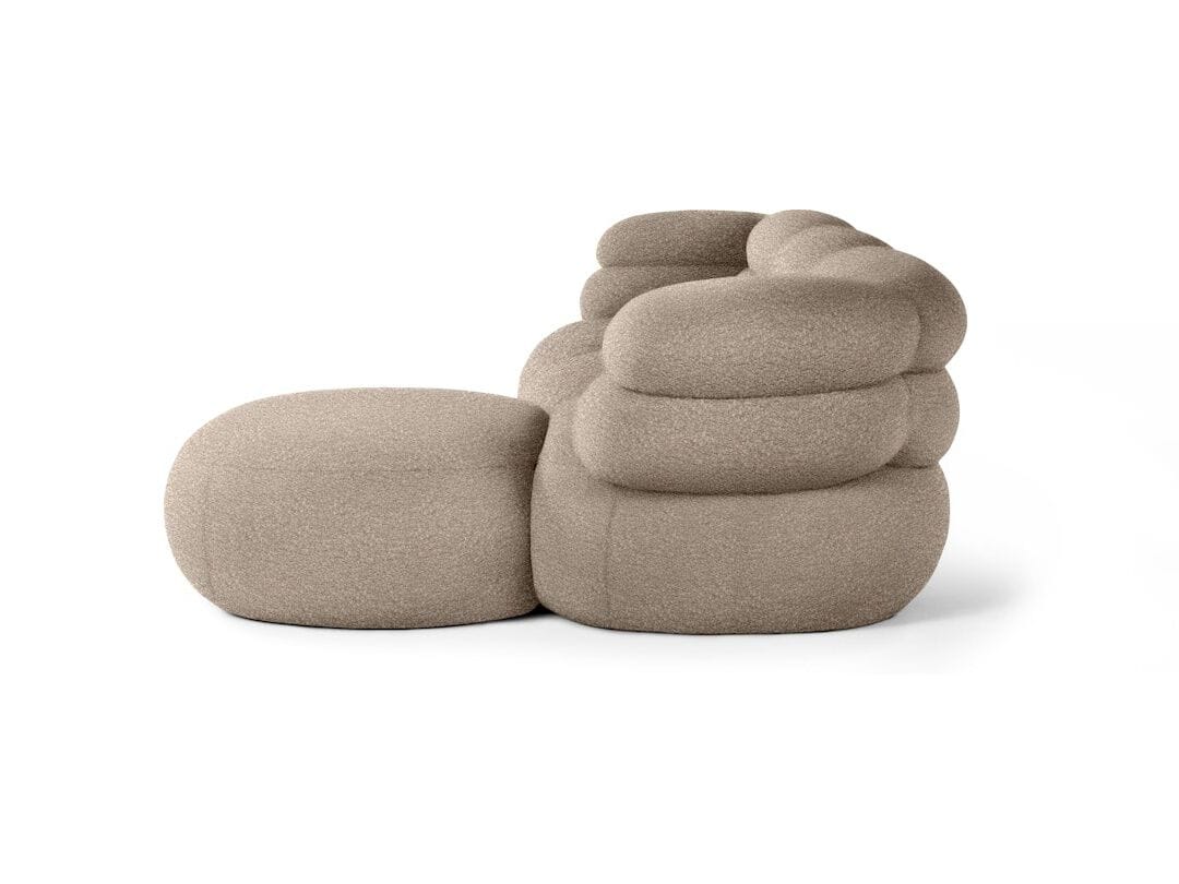 Модульный тканевый диван с полуостровом на 3 места Knoll Biboni ARCH-00052905 - Вид №5