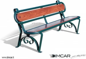 DIMCAR Деревянная скамейка со спинкой  429