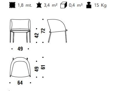 Кресло с подлокотниками MOROSO Юми ARCH-00067547 - Вид №5