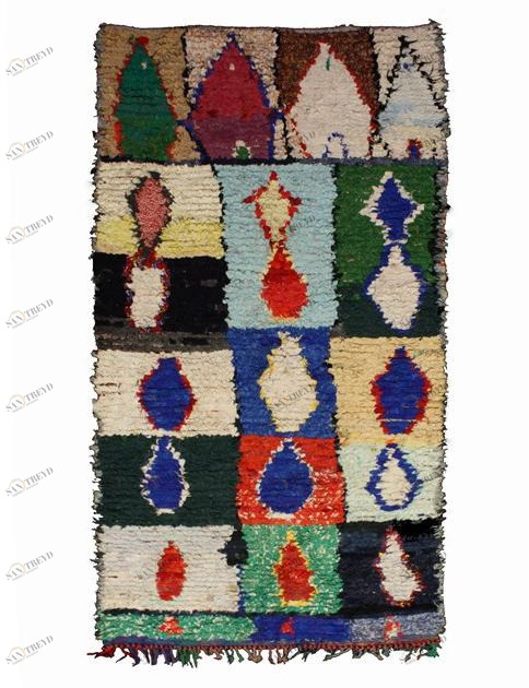 AFOLKI Ковер из шерсти в стиле пэчворк с длинным ворсом Boucherouite Taa764be