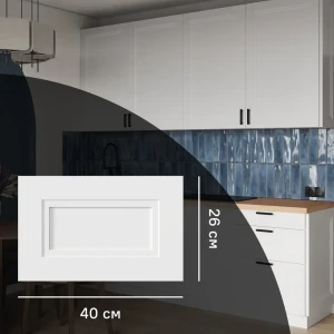 KONSENSA Фасад Котлас белый матовый для кухни в неоклассическом стиле 89387730