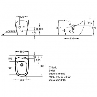 233500000 Биде напольное  Keramag  - Вид №1