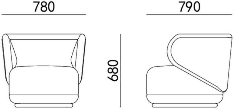 HC28 Cosmo Кресло из ткани с подлокотниками Hap 31f013-11 - Вид №1