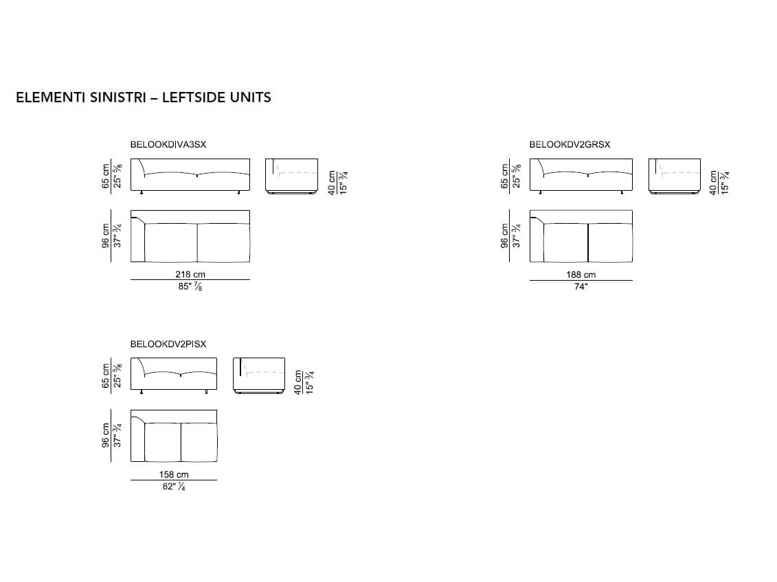 Модульный тканевый диван с полуостровом i 4 Mariani Look ARCH-00131152 - Вид №7