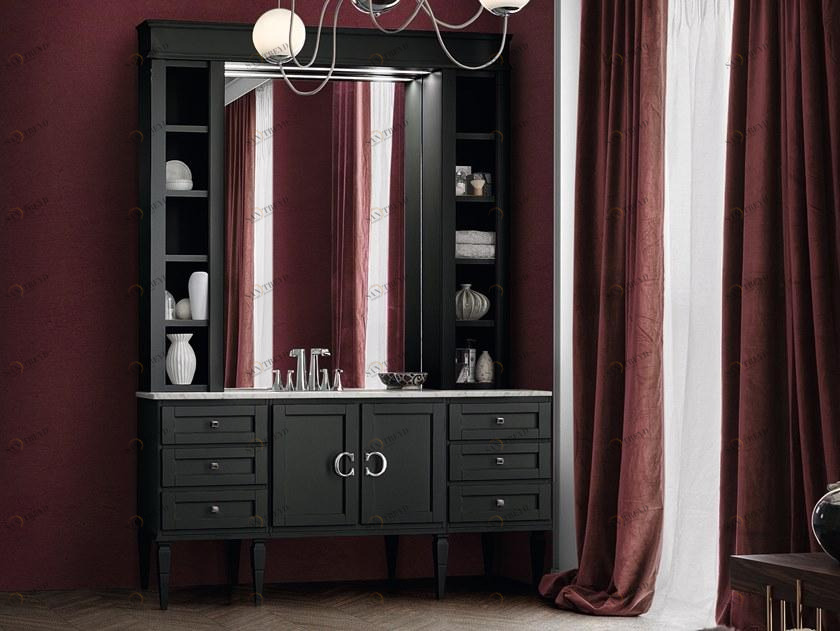 Cerasa Лаковая тумба под умывальник с зеркалом York sun-id-1356090