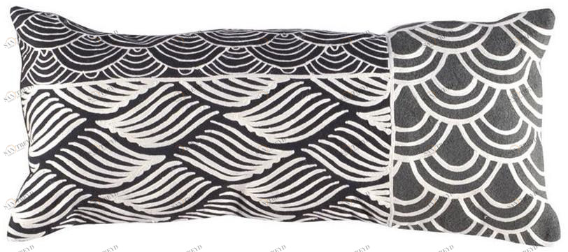 Toulemonde Bochart Прямоугольная подушка из шерсти с ручной вышивкой Cuscini sun-id-1406744