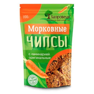Морковные чипсы с ламинарией оригинальные Здороведа 100 г
