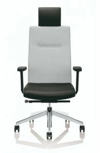 ZÜCO Поворотное офисное кресло из кожи и ткани с подголовником Cubo flex Cf 105