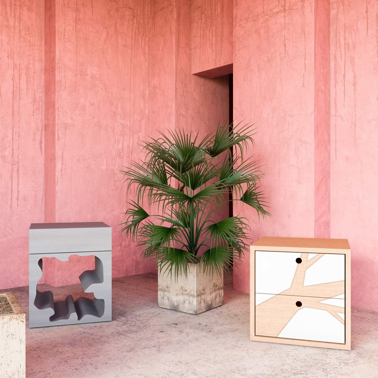 Тумбочка прикроватная с ящиками дуб с белой столешницей "Лория" ODINGENIY  178413 Бежевый;белый;дуб сонома  - Вид №4