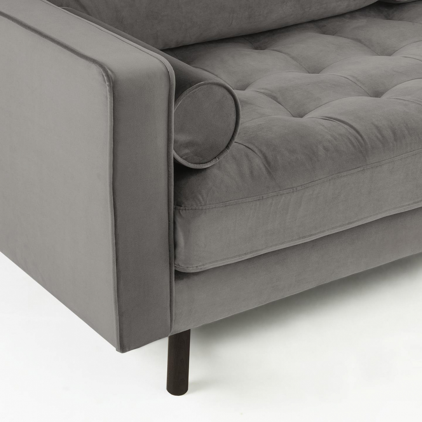 063367 Диван Bogart 3х местный серый бархат La Forma Debra - Вид №2