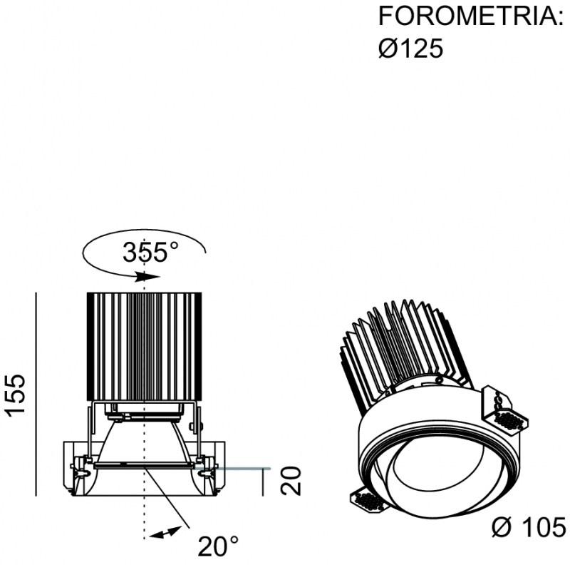Lucifero's Регулируемый встраиваемый светильник Nyx sun-id-1411312 - Вид №6