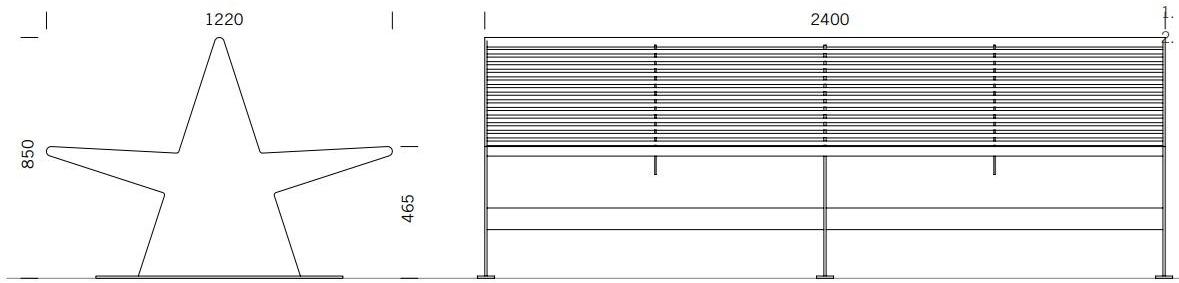 BENKERT BANKE Двойная скамья из нержавеющей стали Siardo sun-id-1455267 - Вид №1