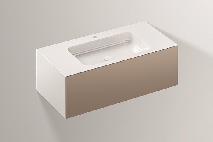 5156811000 Умывальник с тумбой, wp.folio3, белая, proshield, лакированная, шелковисто-матовый блеск, лунный камень Alape серия FO (Folio) 