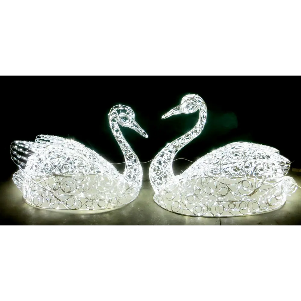 Электрическая светящиеся фигура Пара лебедей 400 LED 100x70x30 см теплый белый свет 86164088 STLM-2192309 LUMINE AJUR 