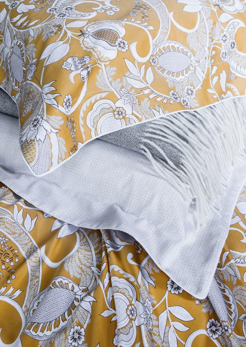 Alexandre Turpault Пододеяльник из хлопкового дамаска с двусторонним принтом Mogador sun-id-1393001 - Вид №3