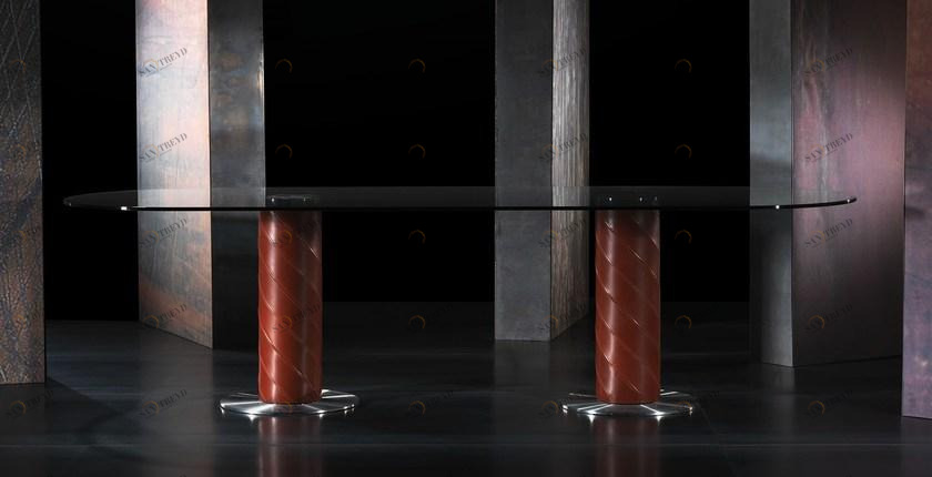 Italy Dream Design Овальный кожаный стол Rolling sun-id-1428891