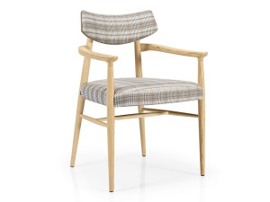 Деревянный мягкий стул с подлокотниками