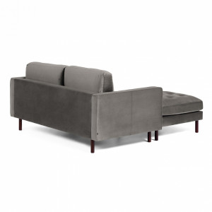 088083 BOGART Диван 2-местный серый бархат с пуфом 182 cm La Forma Debra