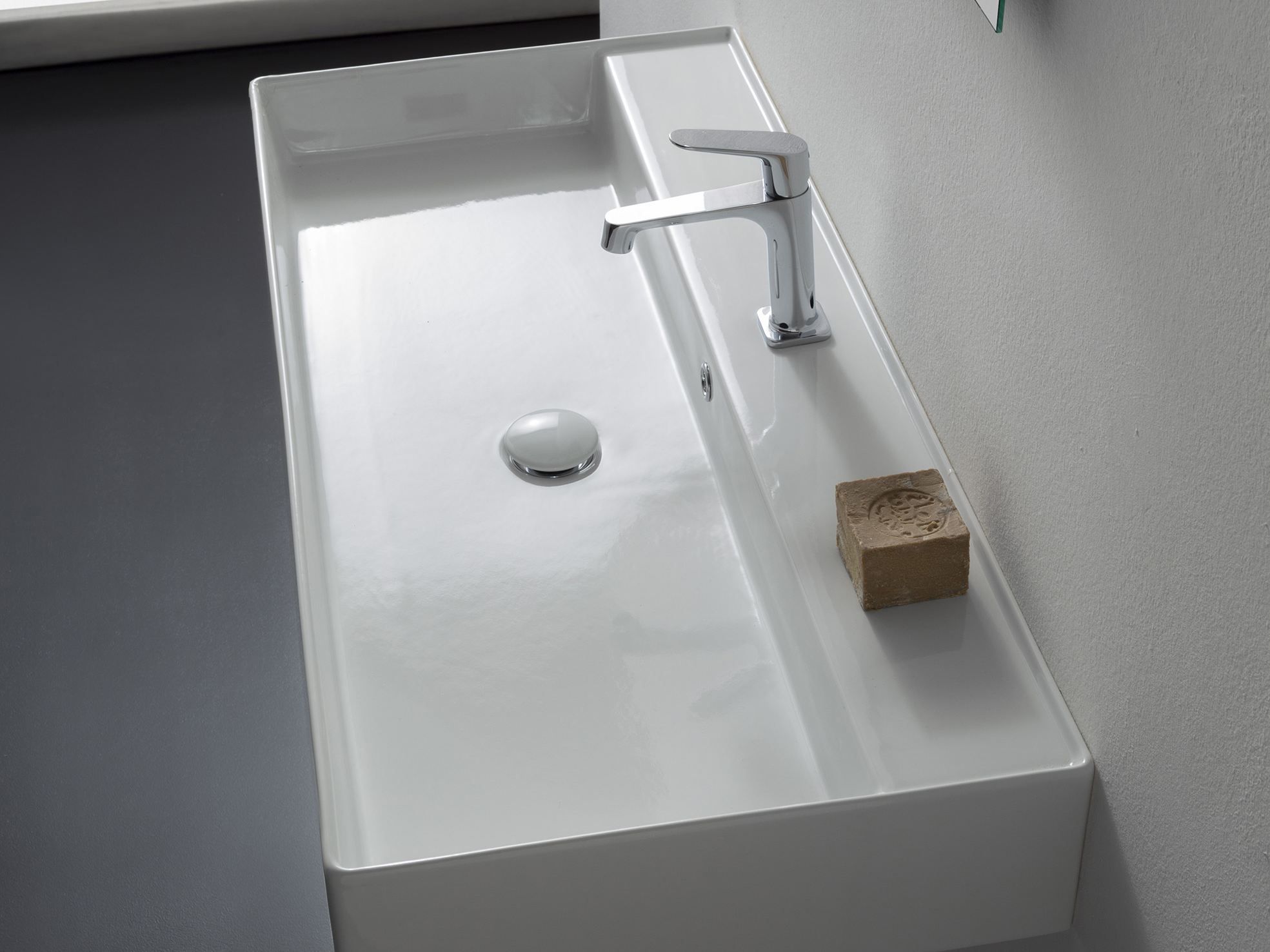 Керамическая прямоугольная подвесная раковина Scarabeo Ceramiche Теорема 2.0 ARCH-00090310