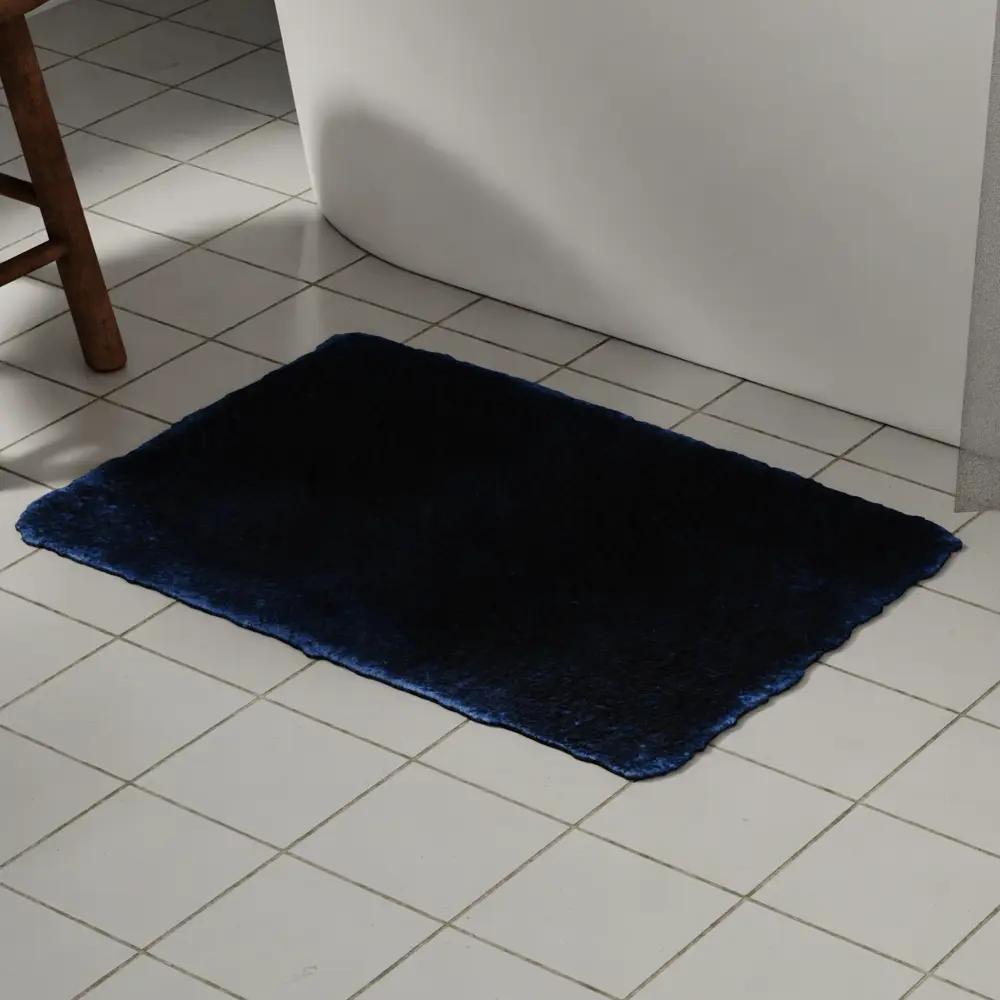 Коврик для ванной LEMER Simaxis - мягкий и влаговпитывающий в синем цвете 89384866 STLM-1564337