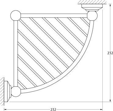 STI 209 Полочка-решетка угловая 3-х ярусная 23 cm 3SC STILMAR GOLD Treesseci 3SC - Вид №1