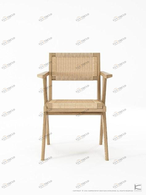 KARPENTER Стул с подлокотниками из троса и дуба Tribute Tb08-o