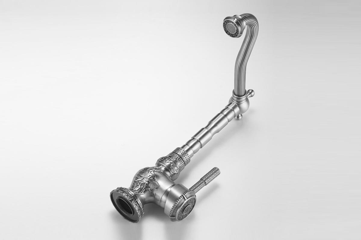 Смеситель ZorG Antic A 305K-SL для кухонной мойки, серебро - Вид №1