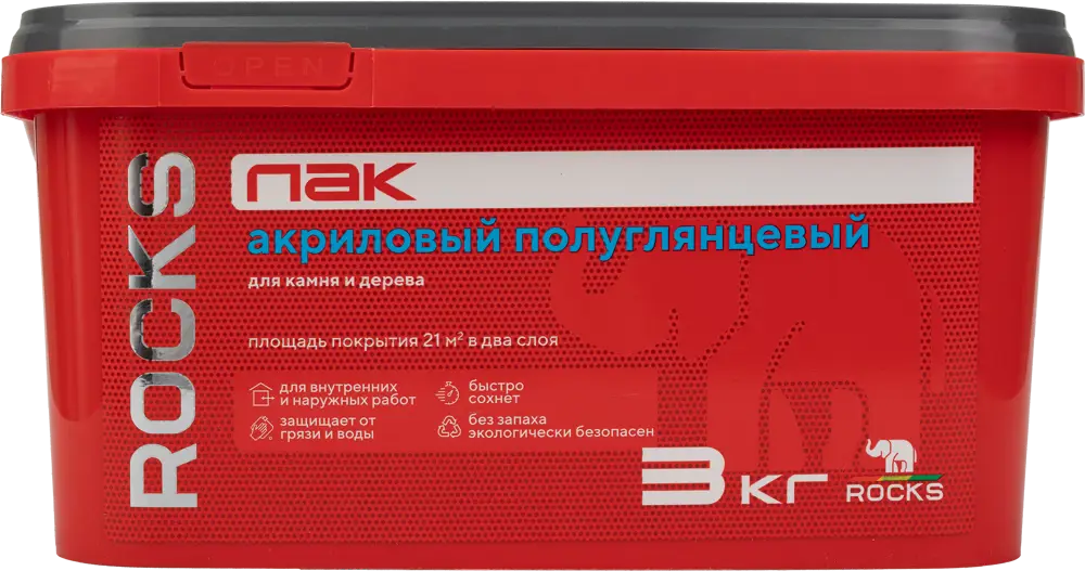 Акриловый лак Rocks для камня и дерева 3 кг 84957687