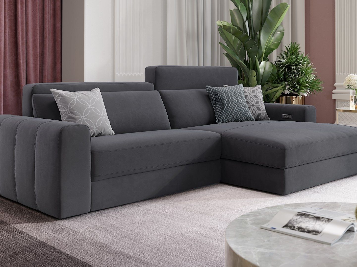 Тканевый диван с полуостровом Sofanella Capri ARCH-00024564 - Вид №4