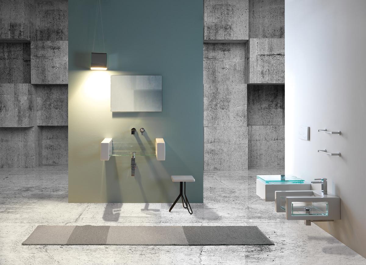 GLLAME1200 Подвесная раковина настенная GSG CERAMIC GLASS - Вид №2