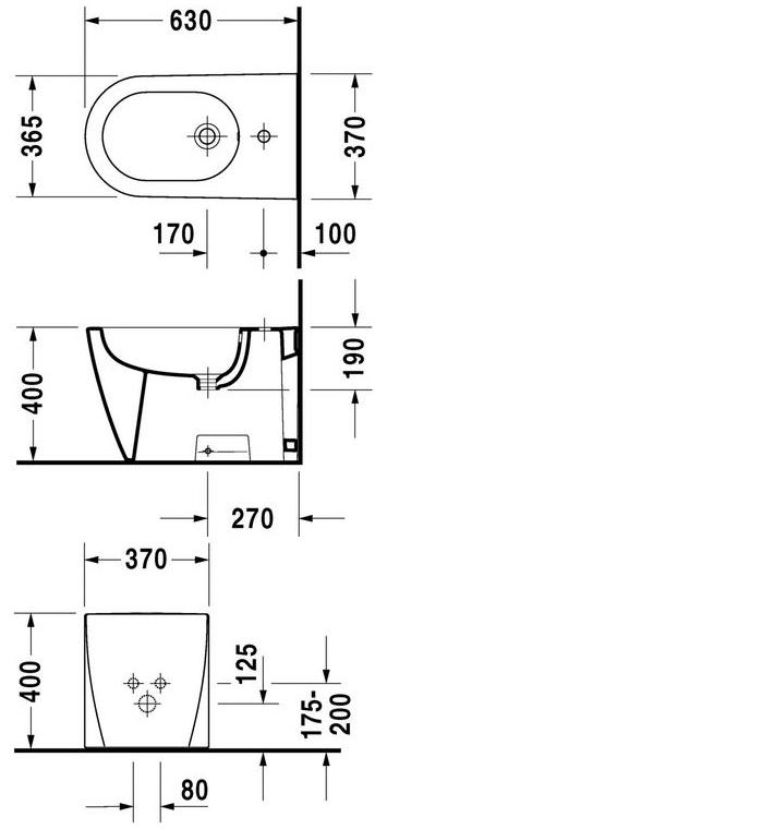 227210 Биде напольное Starck 2 Duravit - Вид №1